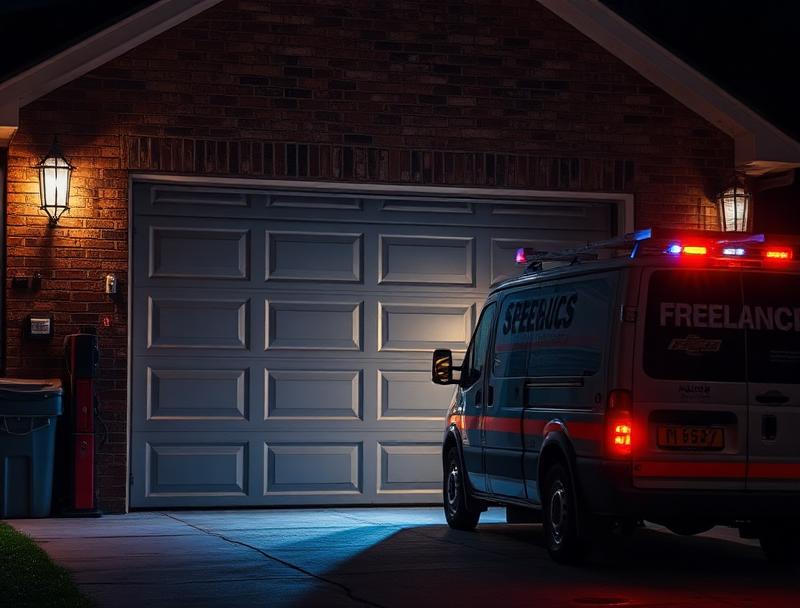 Emergency Service service - professional technician working on garage door