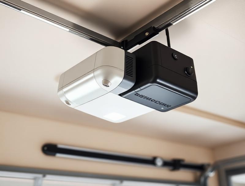 Opener Installation service - professional technician working on garage door